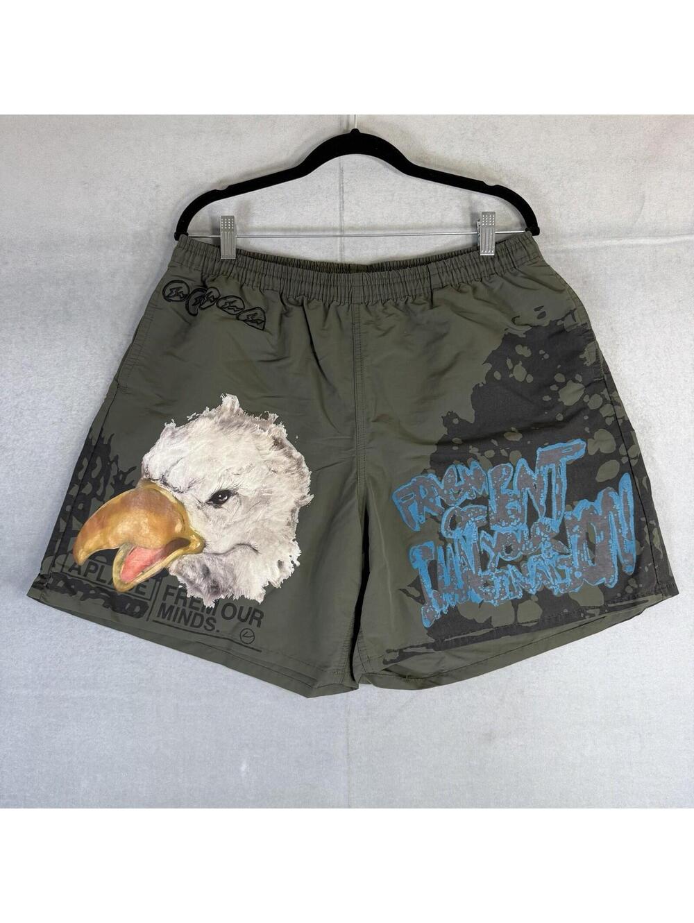 Travis Scott Cactus Jack Fragment Imagination Shorts Mens XL Olive Green Nylon